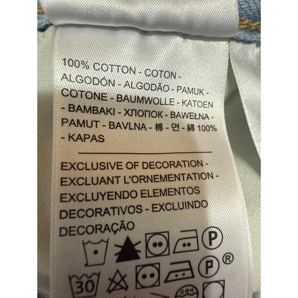 Levi's Wedgie Womens Blue High Waisted Cut Off raw Hem Denim Jean Shorts Size 31 - Picture 5 of 6